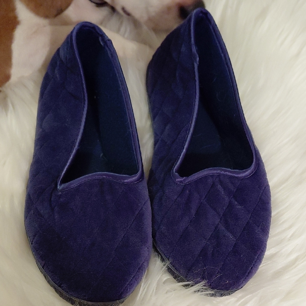 EUC Dearfoam Navy Slippers Size 9, Bottoms Clean, Great Padding.